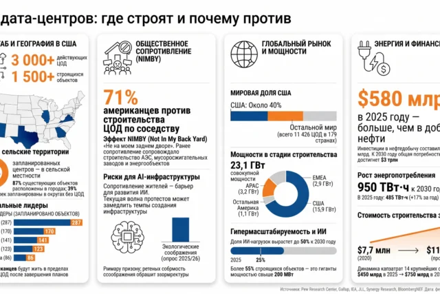 Бум дата-центров: где строят и почему против